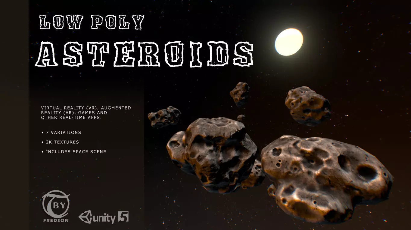 Low Poly Asteroids Low-poly 3D model_0