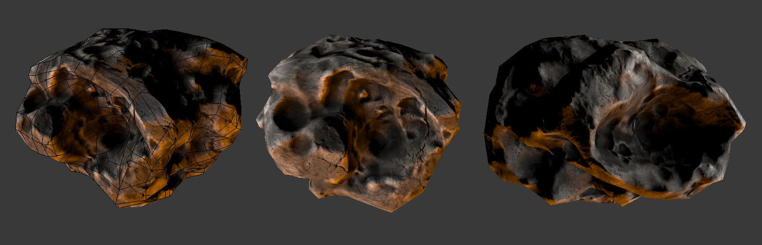 Low Poly Asteroids Low-poly 3D model_3
