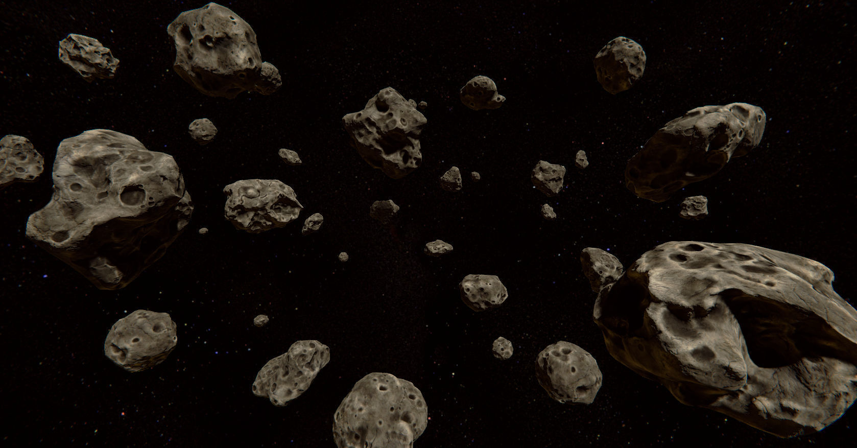 Low Poly Asteroids Low-poly 3D model_8