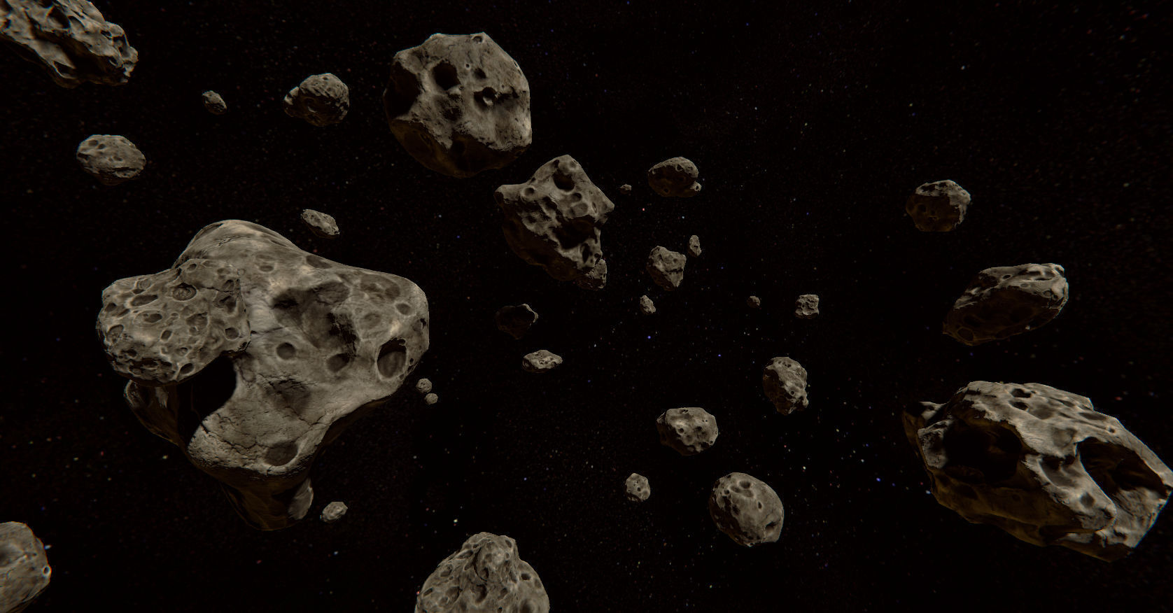 Low Poly Asteroids Low-poly 3D model_7