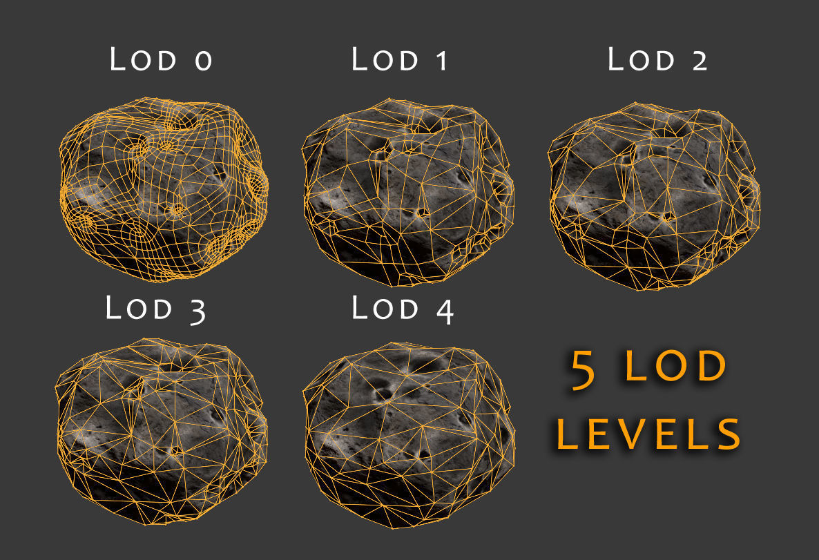 Low Poly Asteroids Low-poly 3D model_5