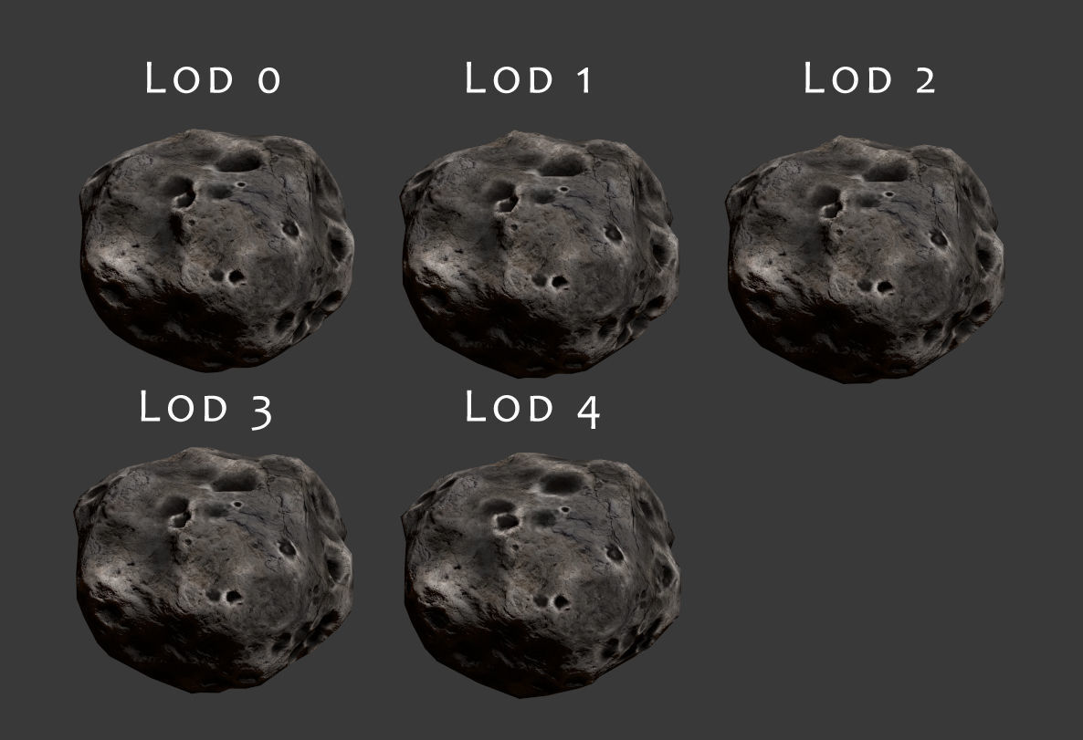 Low Poly Asteroids Low-poly 3D model_4