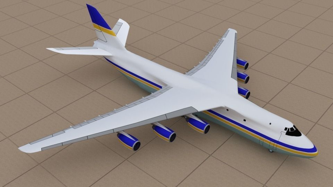 Antonov AN 226 Low-poly 3D model