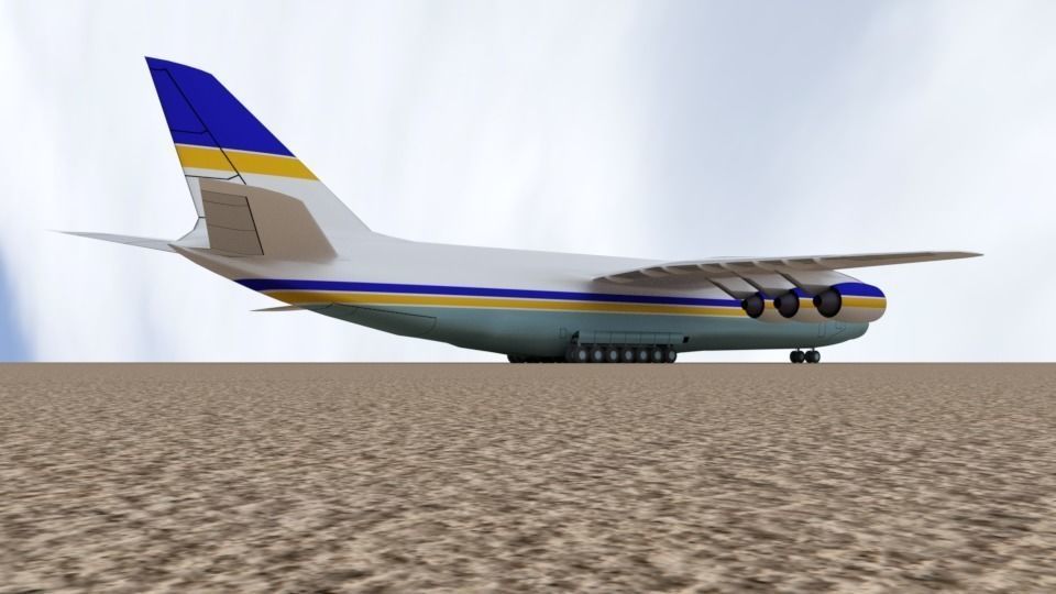 Antonov AN 226 Low-poly 3D model_3
