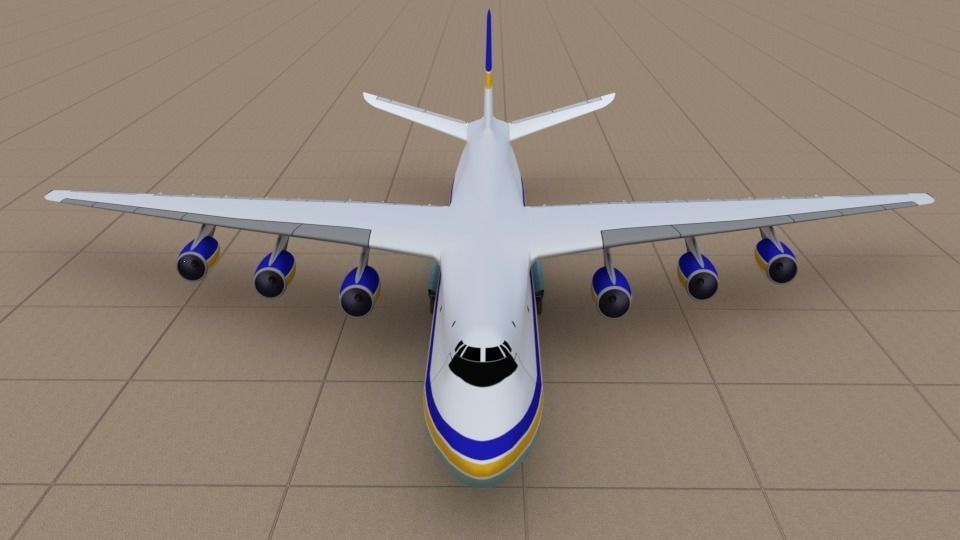 Antonov AN 226 Low-poly 3D model_1