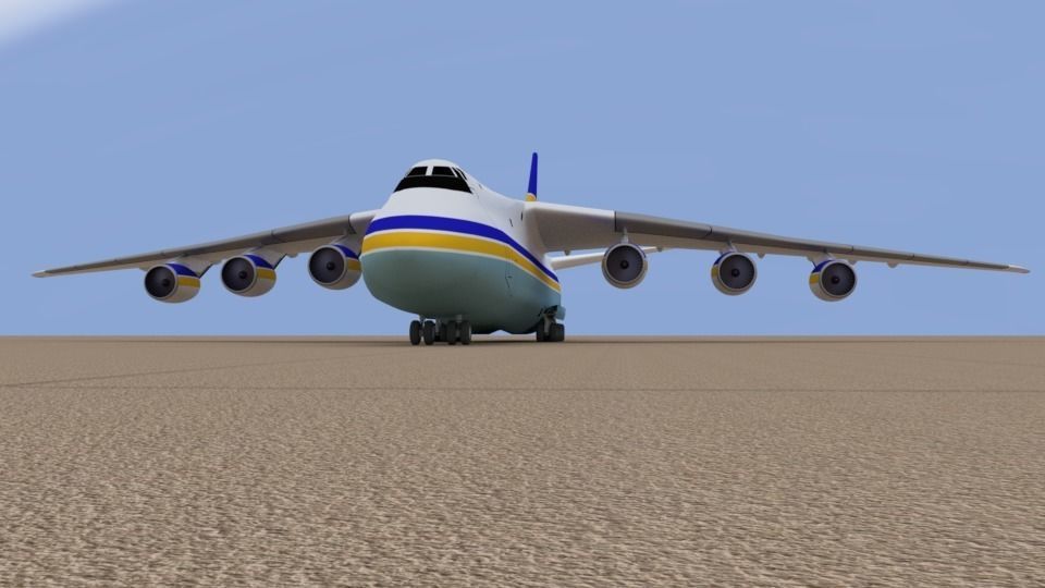 Antonov AN 226 Low-poly 3D model_2