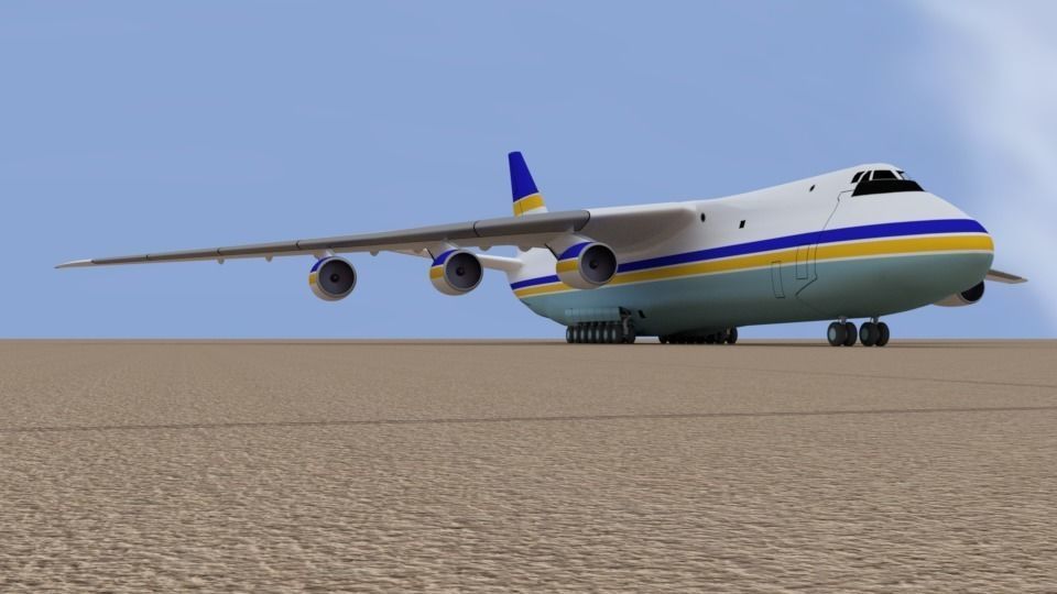 Antonov AN 226 Low-poly 3D model_4