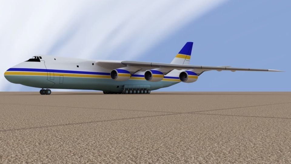 Antonov AN 226 Low-poly 3D model_8