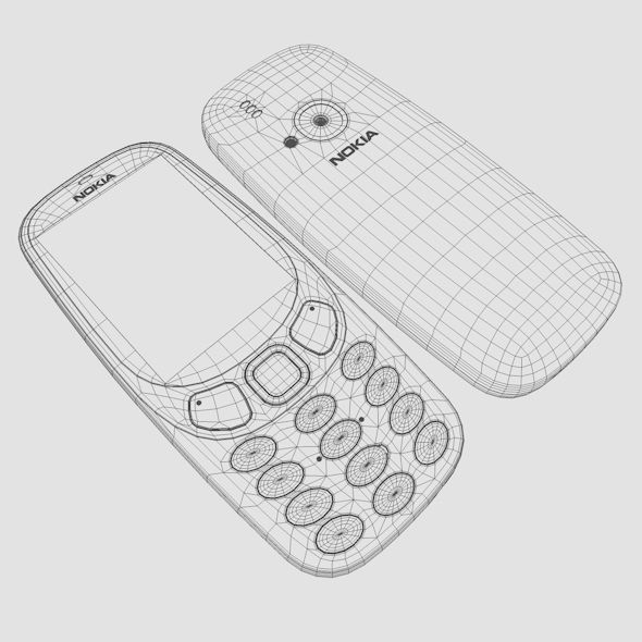 Nokia 3310 Low-poly 3D model_17