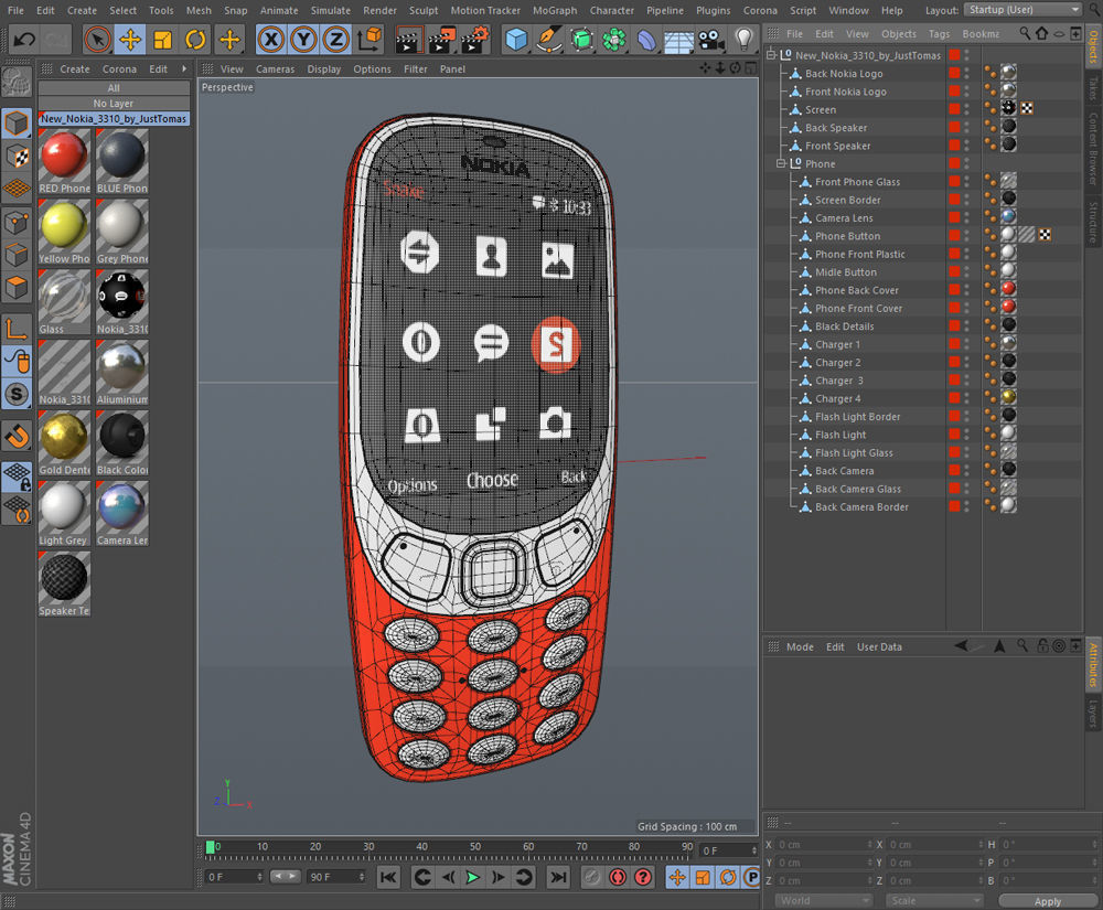 Nokia 3310 Low-poly 3D model_21