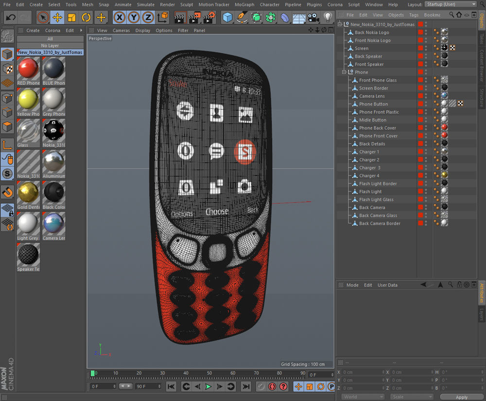 Nokia 3310 Low-poly 3D model_22