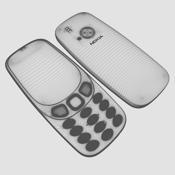 Nokia 3310 Low-poly 3D model_20