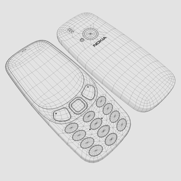 Nokia 3310 Low-poly 3D model_18