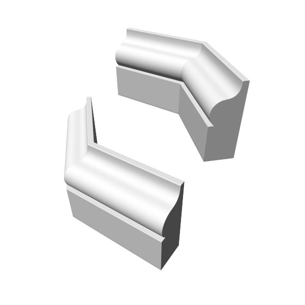 Moulding pair of corner seats 3D model_3