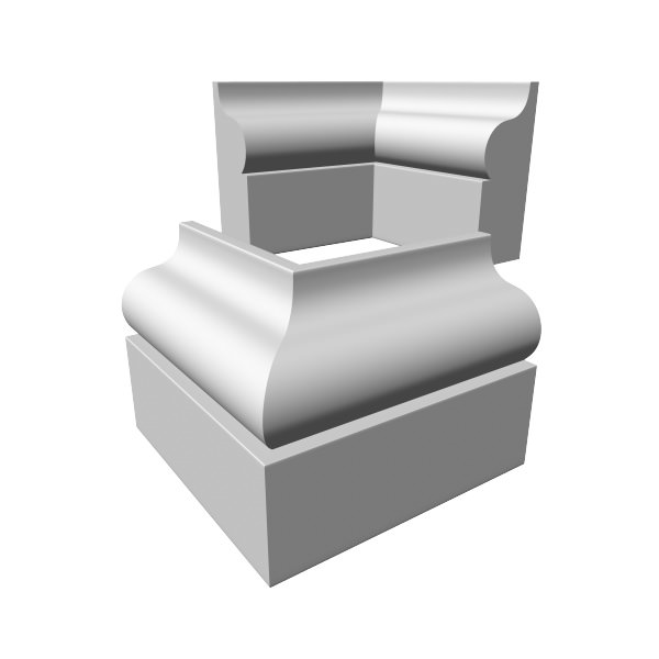 Moulding pair of corner seats 3D model_6