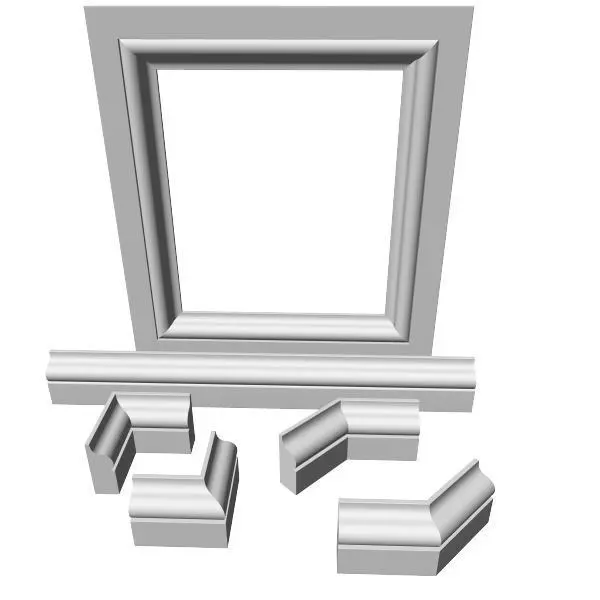 Moulding pair of corner seats 3D model_0