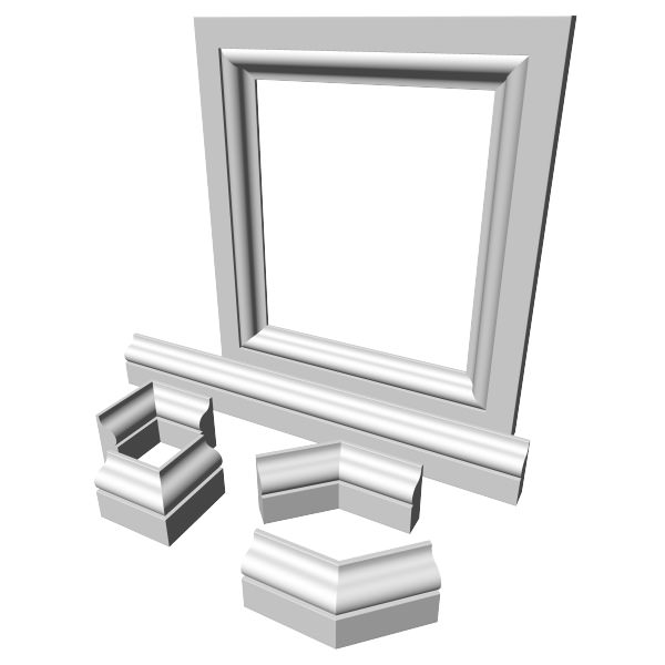 Moulding pair of corner seats 3D model_13