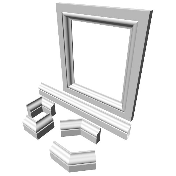 Moulding pair of corner seats 3D model_1