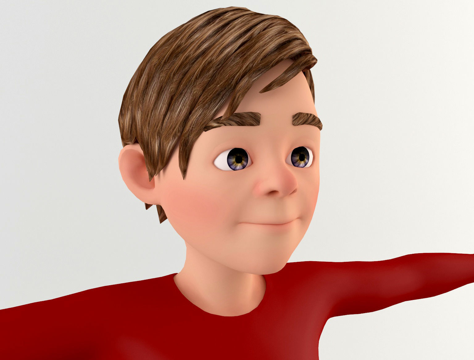 Cartoon Youngster 1 Low-poly 3D model_6