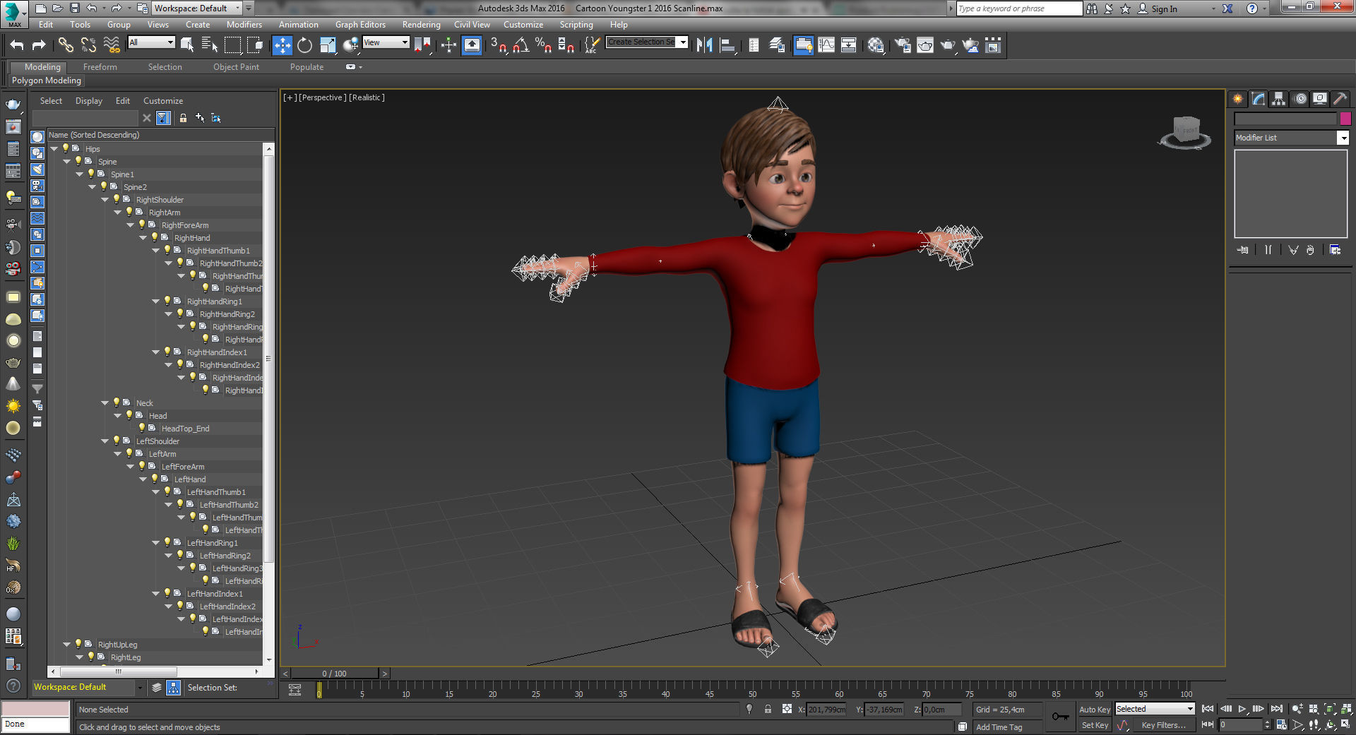 Cartoon Youngster 1 Low-poly 3D model_7