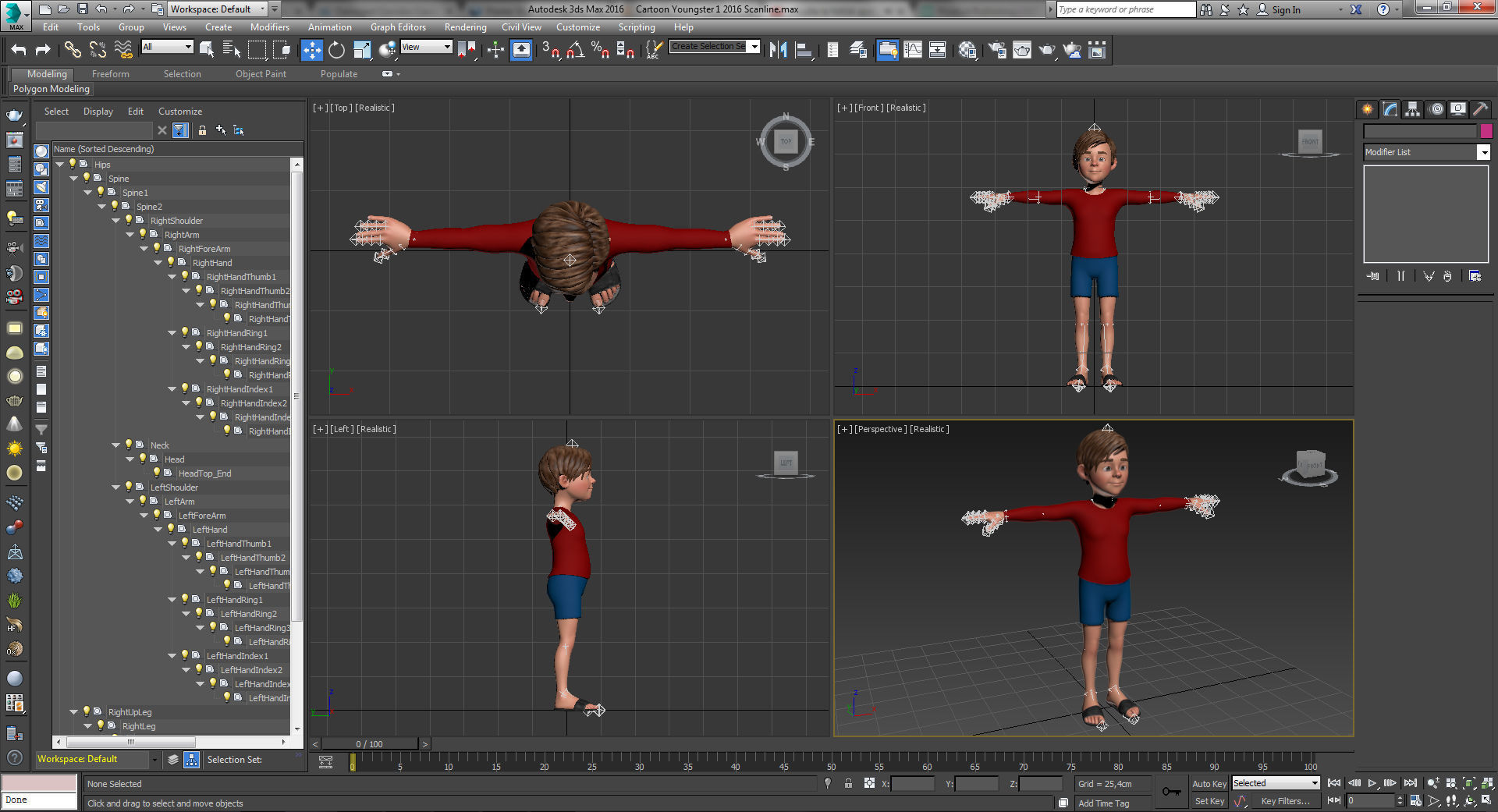 Cartoon Youngster 1 Low-poly 3D model_8