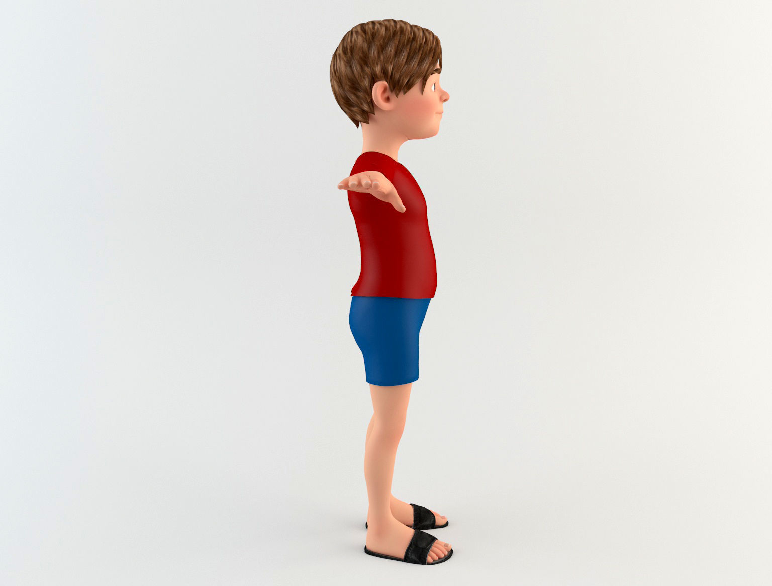 Cartoon Youngster 1 Low-poly 3D model_3