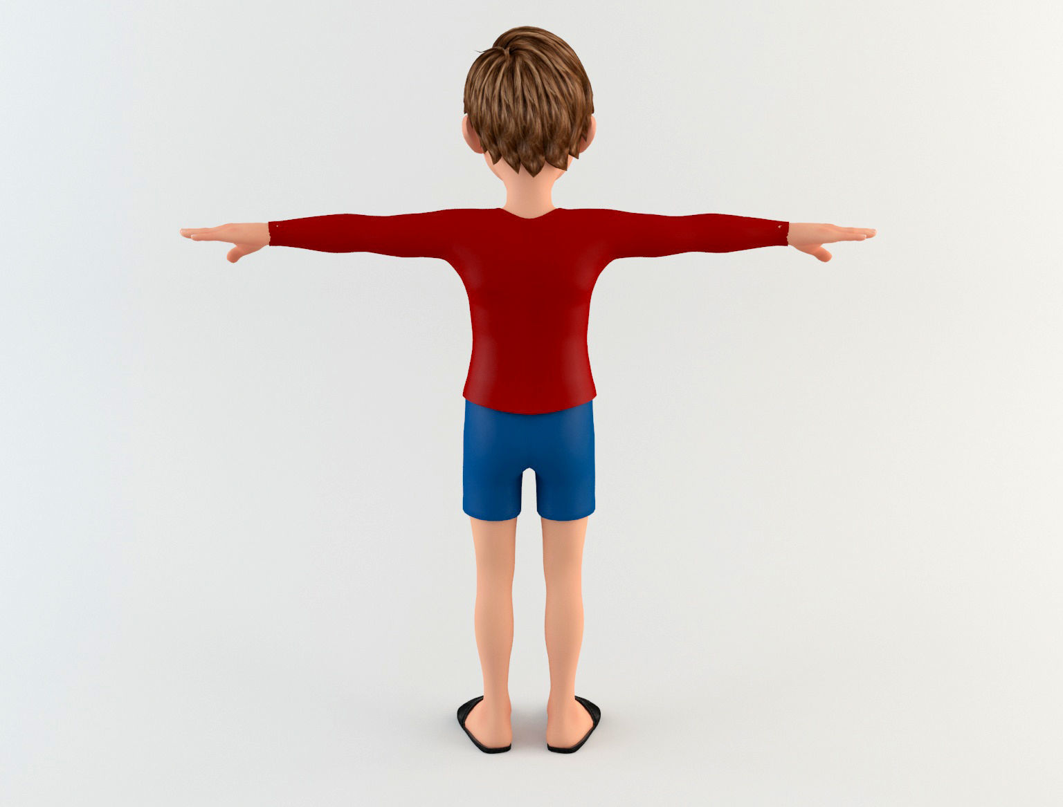 Cartoon Youngster 1 Low-poly 3D model_2