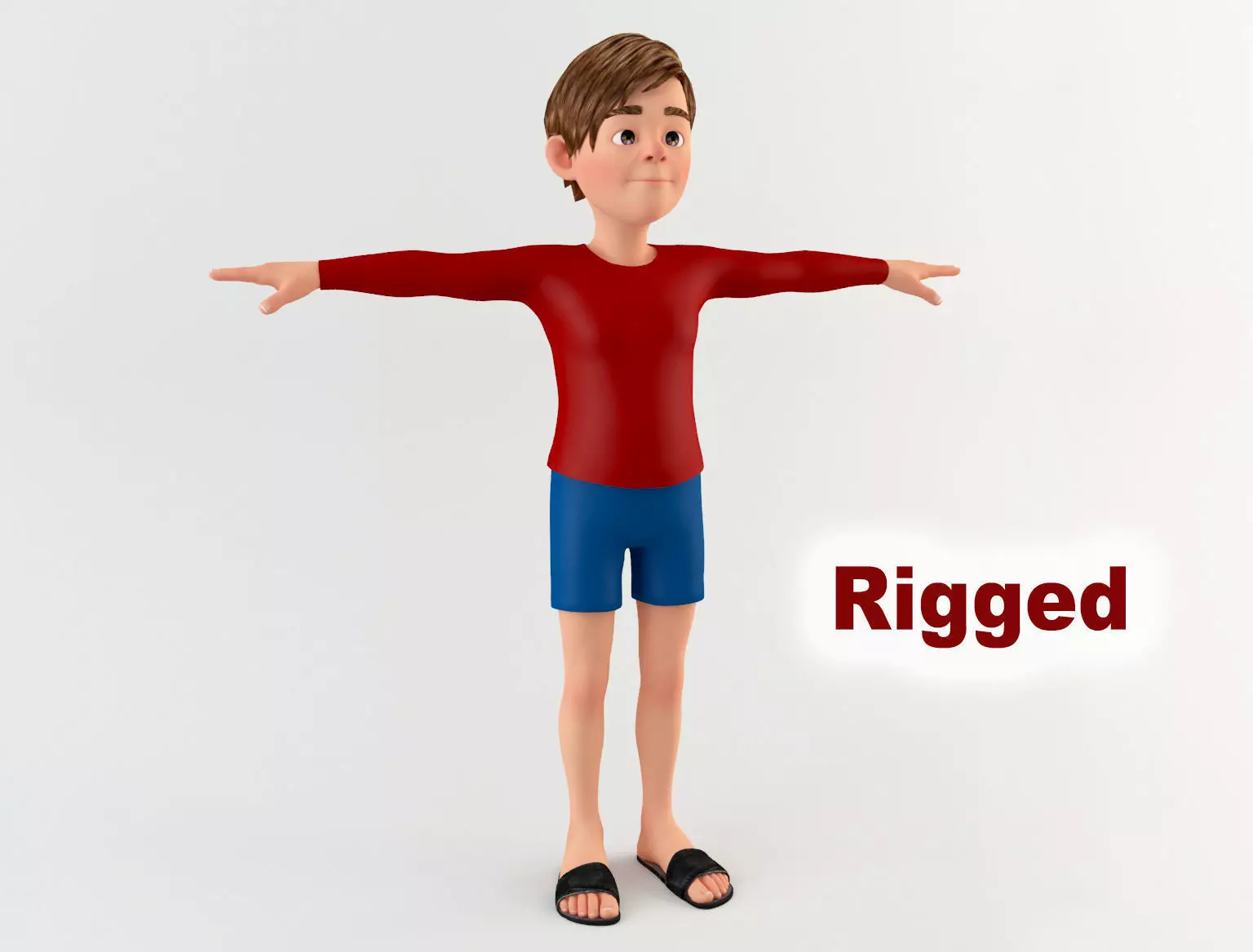 Cartoon Youngster 1 Low-poly 3D model_0
