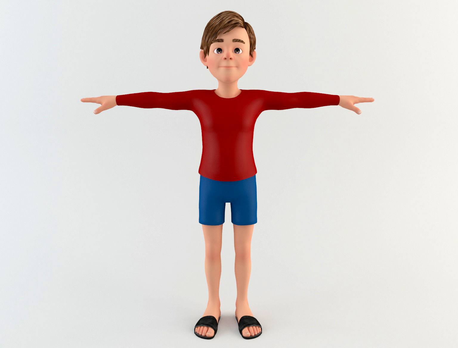 Cartoon Youngster 1 Low-poly 3D model_1