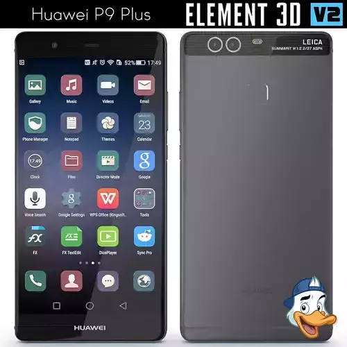 Huawei P9 Plus for Element 3D 3D model