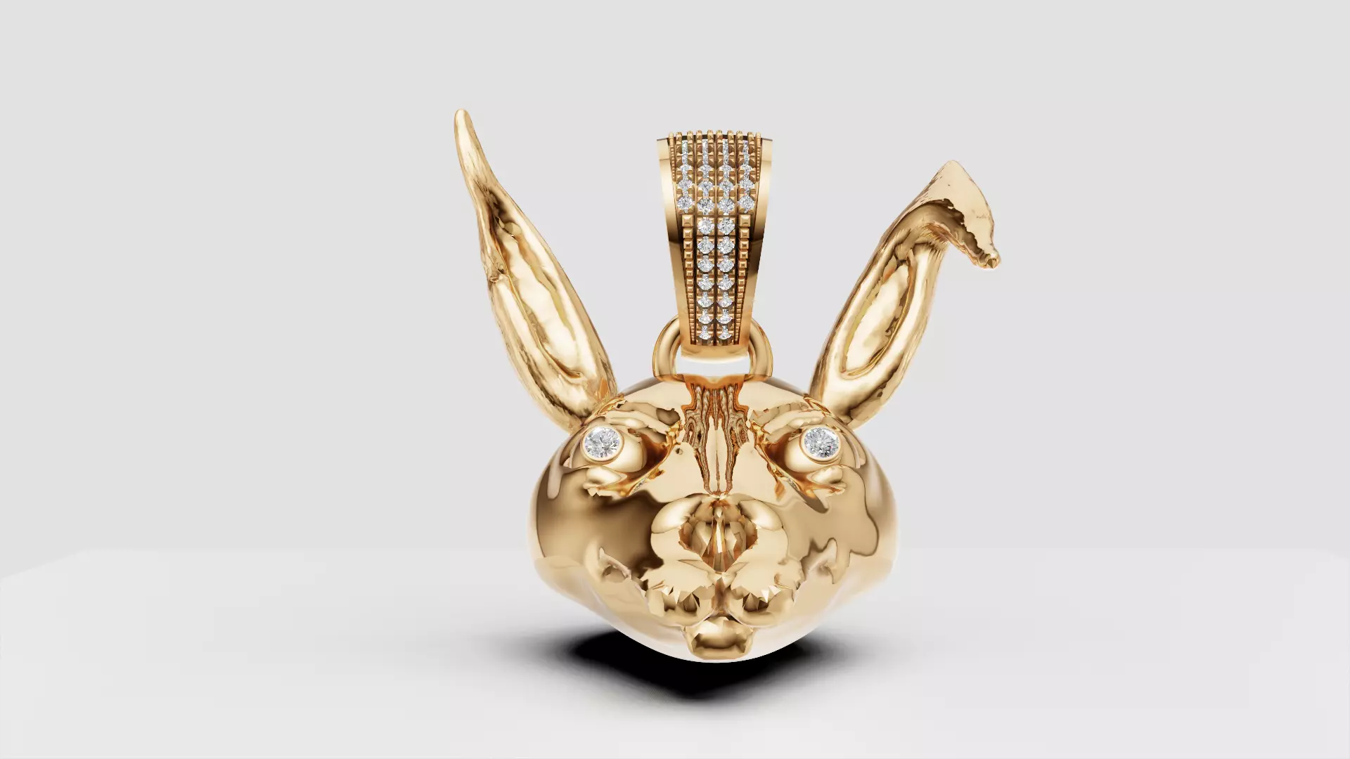 Luxury Rabbit Charm Necklace Pendant 3D print model