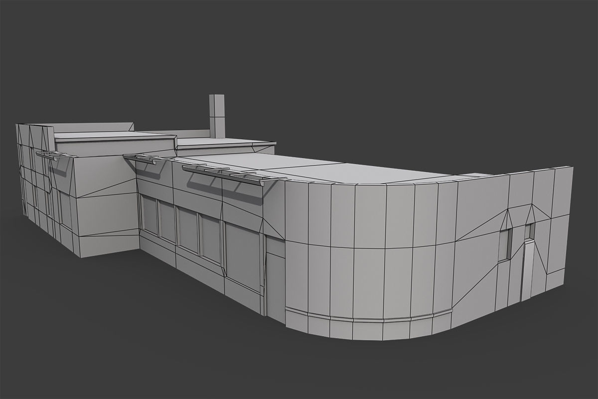 Abandoned Laundry Low-poly 3D model_1