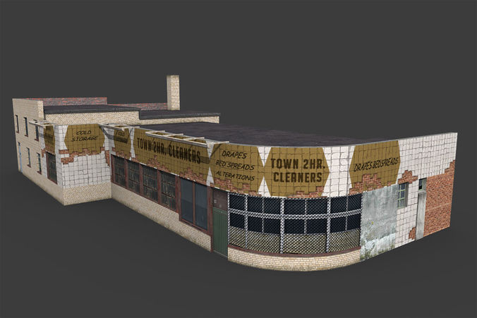 Abandoned Laundry Low-poly 3D model