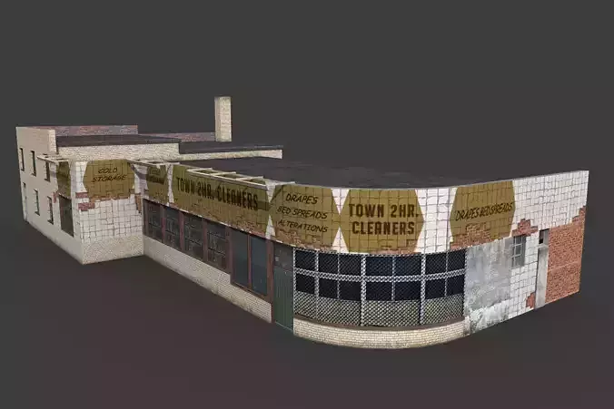 Abandoned Laundry Low-poly 3D model