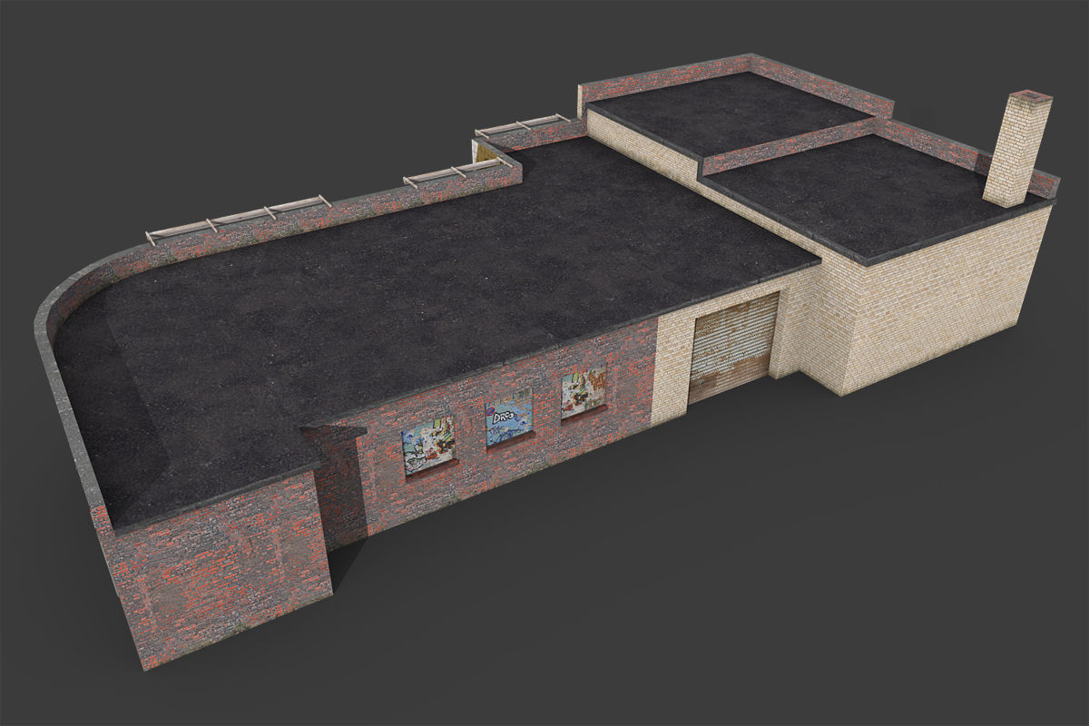 Abandoned Laundry Low-poly 3D model_6