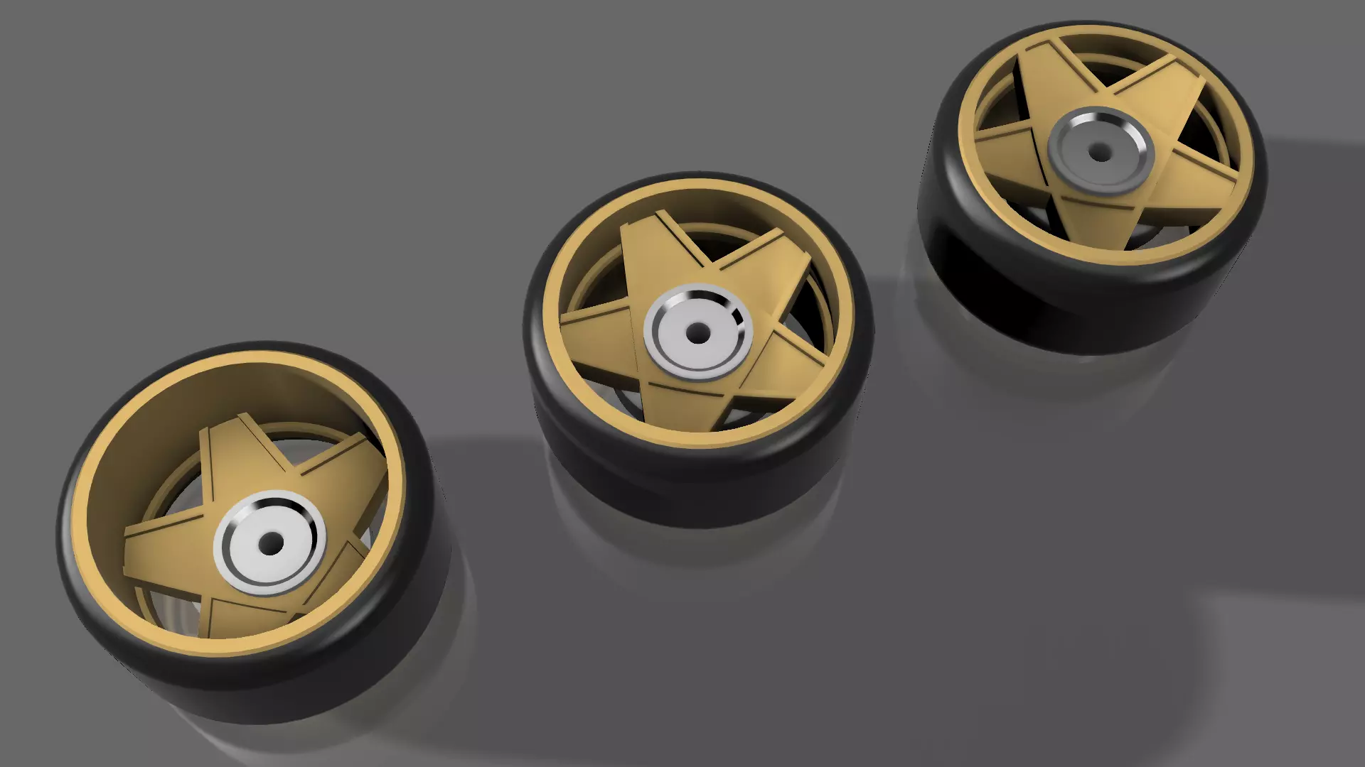 3SDM 005 car 3 pack wheels set in Hot Wheels scale 3D print model