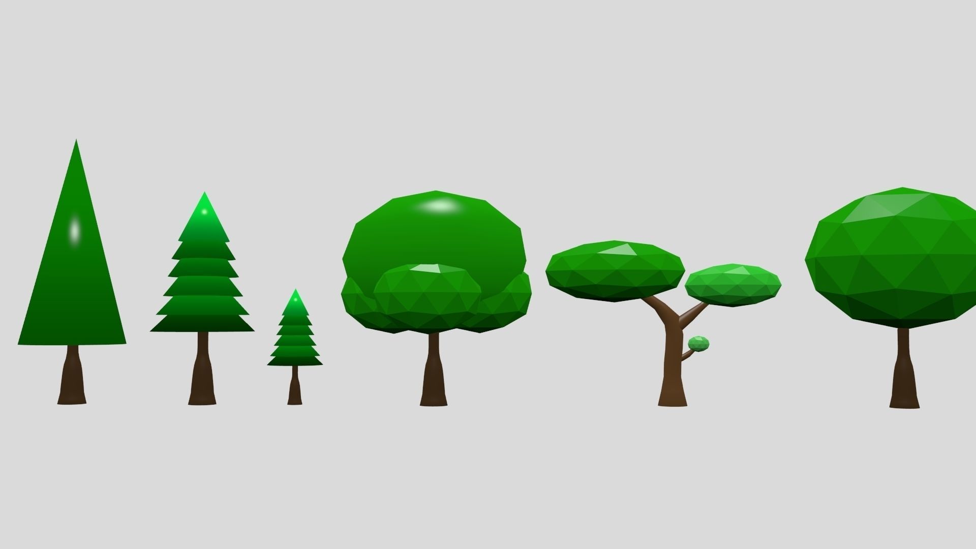LowPoly Tree Textured Low-poly 3D model_1
