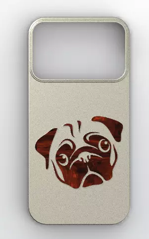 Pug Wood Inlay MagSafe Case 3D print model