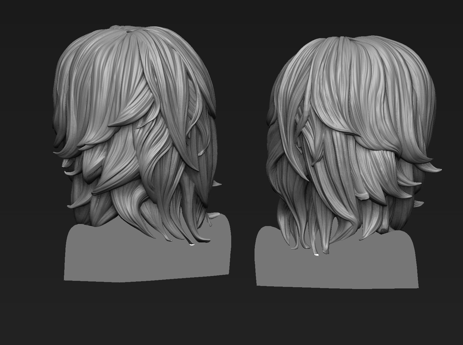 Hair 8 printable 3D print model_3