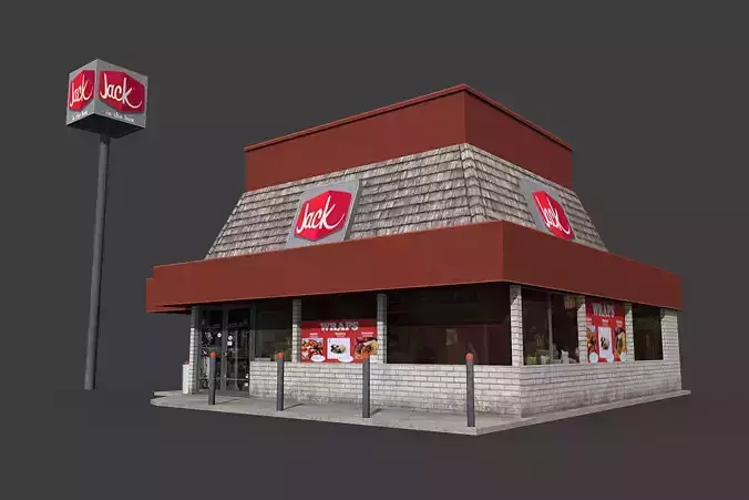 Jack in the Box Restaurant Low-poly 3D model
