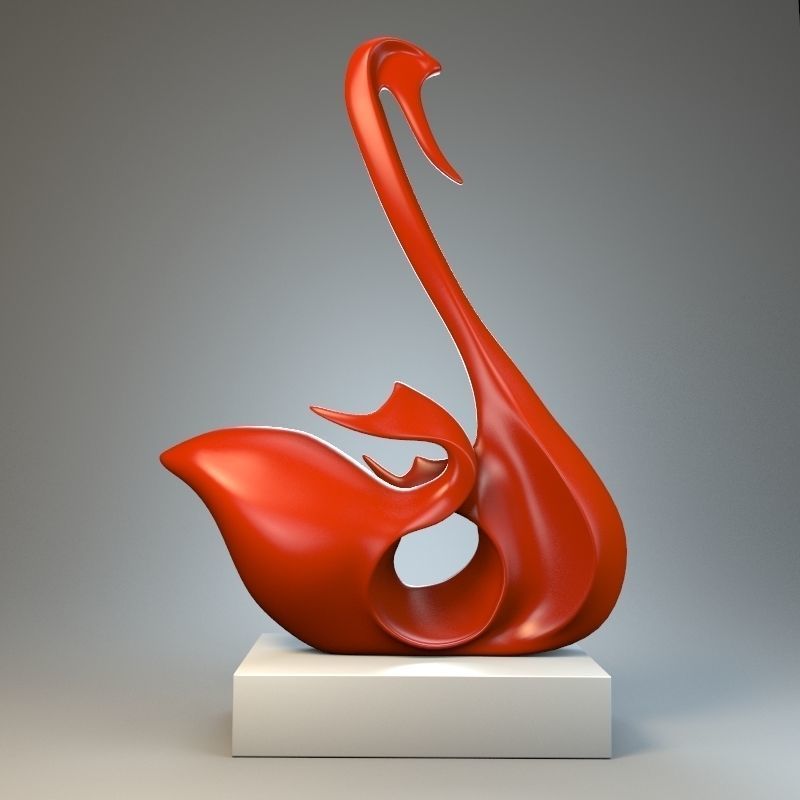Sculpture Swan 3D model_3