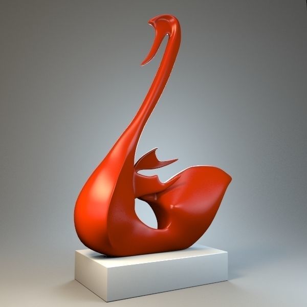 Sculpture Swan 3D model_4
