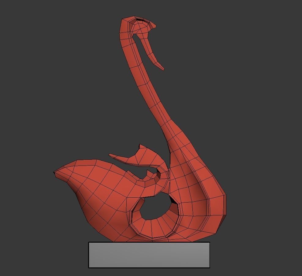 Sculpture Swan 3D model_5