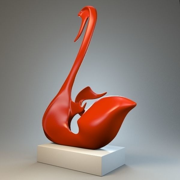 Sculpture Swan 3D model_2