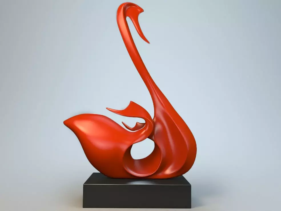 Sculpture Swan 3D model_0