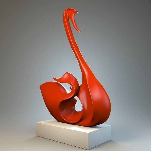 Sculpture Swan 3D model_1