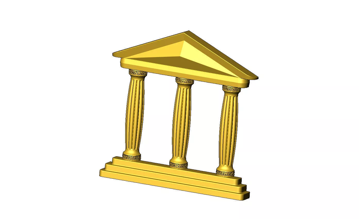 Roman ribbed pillars Parthenon alter relief 3D print model