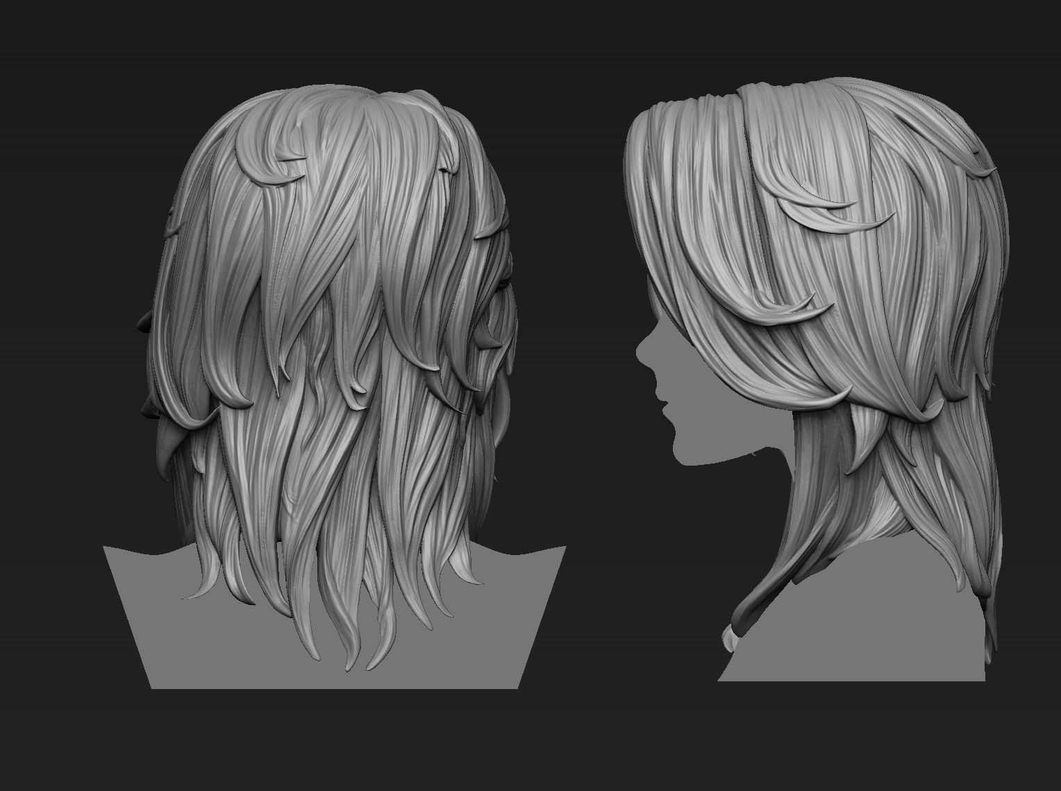 Hair 9 printable 3D print model_2