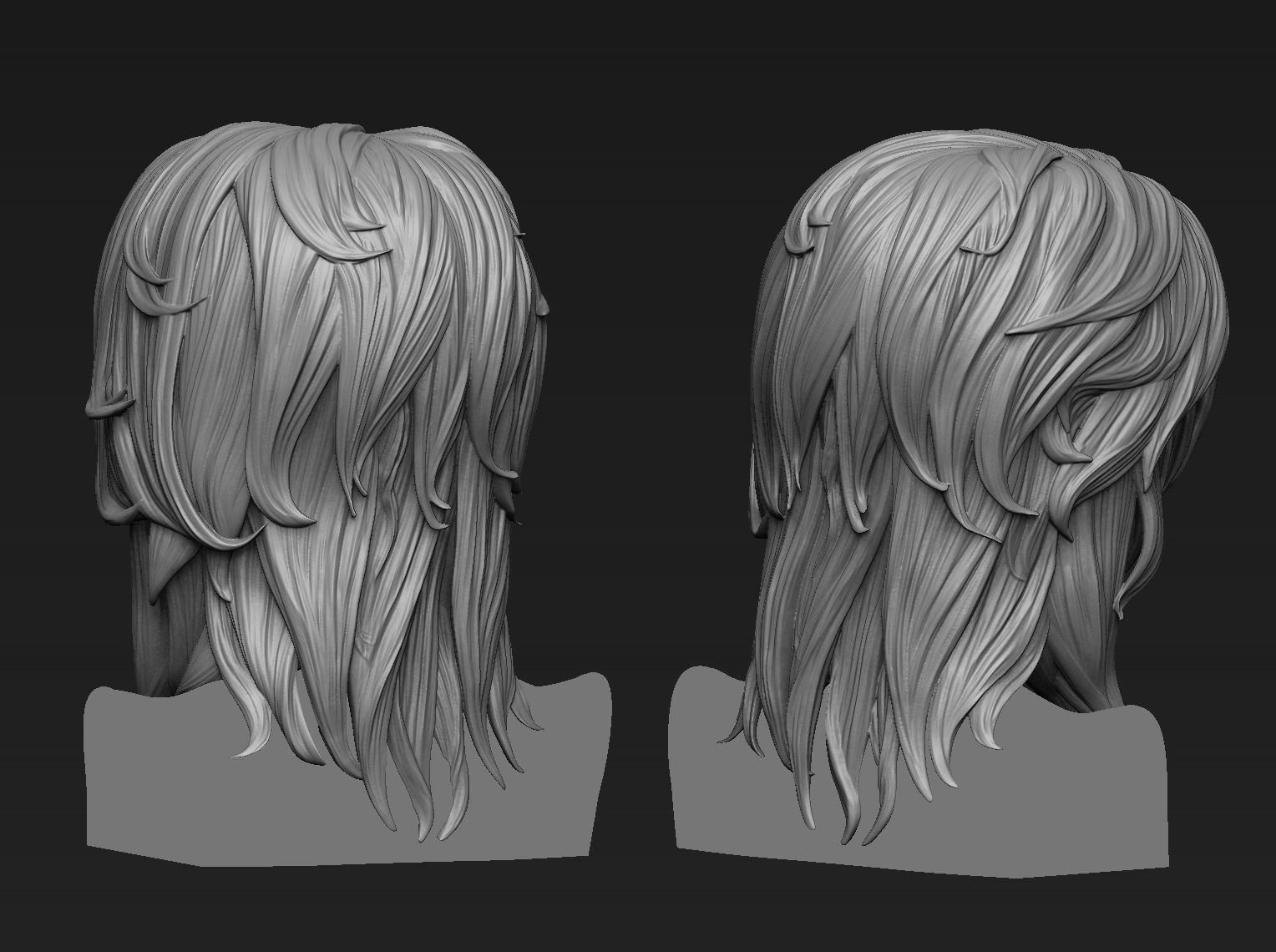 Hair 9 printable 3D print model_3