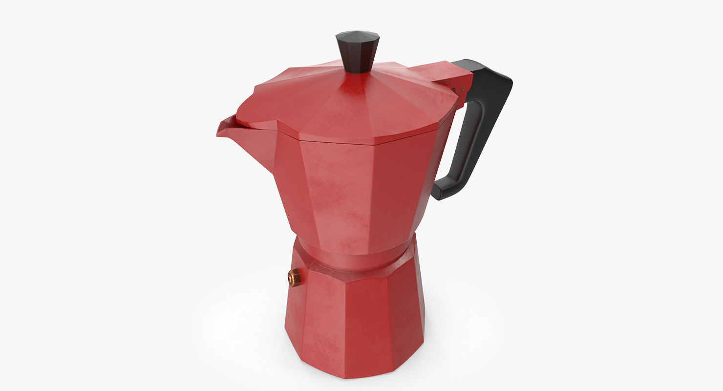 mocha pot 3D model_2